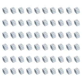 PATIKIL 60 Pack 5-7mm Double Ear Hose Clamp, Galvanized Steel O Clip Crimp Rings for Fuel Petrol Pipe Tube Fitting Connections, Silver Tone