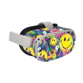 MightySkins Glossy Glitter Skin Compatible with Oculus Quest 2 - Peace Smile | Protective, Durable High-Gloss Glitter Finish | Easy to Apply, Remove, and Change Styles | Made in The USA