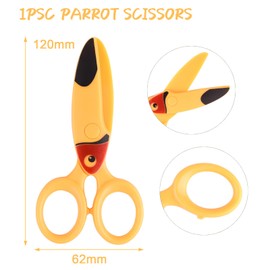 ASTARON Kids Safety Scissors, Cute Toucan Bird Shape Design Kids Preschool Training Scissors, Art Craft Plastic Scissors for School Supplies and Scrapbooking Supplies, 3 Styles Options (Toucan Bird)