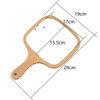 lasenersm 1 Piece Wooden Makeup Mirror Curved Edge Square Handheld