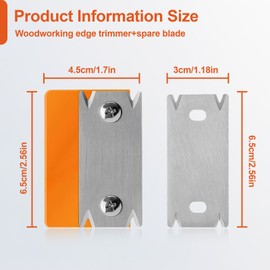 Kantenschneider, Furnierkantenschneider mit 1 Ersatzklinge Kantenhobel Holz Kantenschneider Umleimer Manueller Kantenumleimer, Mini Handhobel für Holz PVC ABS, Rutschfest Einhandhobel (Orange)