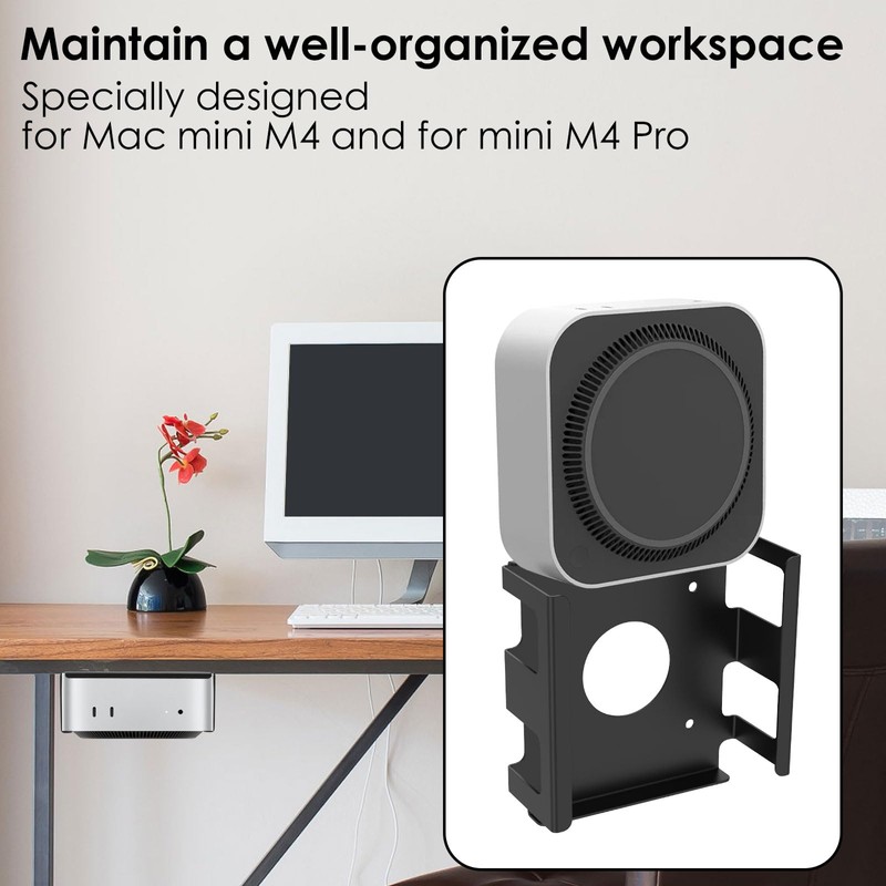 Metal Under Desk Mount Stand for Mini M4/M4 Pro 2024,