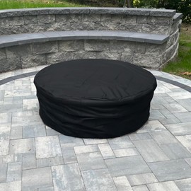 52 Inch Outdoor Built In Fire Pit Cover for In Ground Stone Firepit Waterproof Heavy Duty Large Round Concrete Fire Pit Covers
