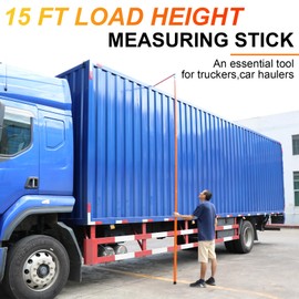 Umisu Load Height Measuring Stick,15Ft Height Stick for Trucks,Sturdy Fiberglass Truck Height Stick with Carrying Bag and Adjustable Pole by Non-Conductive Pole,Height Stick for Car,Trucks Haulers