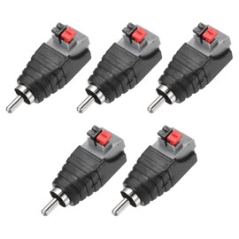 sourcing map 5 Pack Speaker RCA Male Speaker Wire Cable RCA Female Speaker Wire Adapter to Audio Male Female RCA Connector Adapter Plug Jack, Black