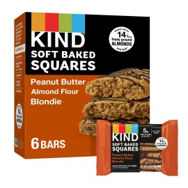 KIND Soft Baked Squares Peanut Butter Almond Flour Blondie 6 Count Gluten Free
