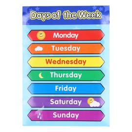 Week Poster Chart Laminated Preschool Poster Educational Toys for Kindergarten Classroom