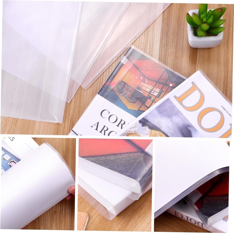 5piezas Cubiertas De Libros Reutilizables Transparentes Impermeables Fundas Para Textos