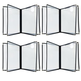 Menu-Covers 8.5 X 11 Restaurant Menu-Holder – 4 Pack Menu Sleeve 4 Page 8 View Transparent Folder for Morning Menu Homeschool Restaurant, Bar, Café