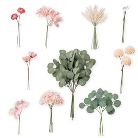 TINGE TIME Artificial Greenery Stems Box Set, 42pcs with 10 Kinds Faux Greenery Stems and Flowers for Wedding DIY Bouquets Table Centerpieces Floral Arrangement Wedding Home Decor