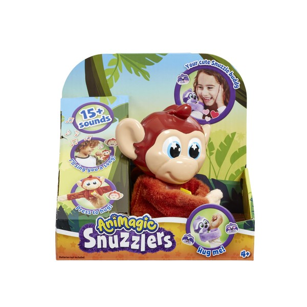 Animagic: Little Snuzzlers - Monkey | Loves to Hug and Won't Let Go! | Features over 15 Sounds to Discover and Sing Along With | For Ages 4+