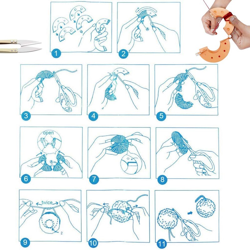 Generic SZMD 32 Pieces (16 Pairs) Pompom, Bobble Maker for