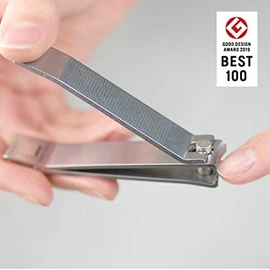 SUWADA Nail Clipper, Foldable Nail Cutter with Sharpening Capability, Good Design BEST100 Award Winner