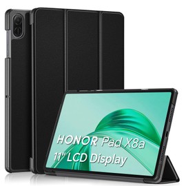 XLTTONG Case for Honor Pad X8a 11 Inch 2024, Slim Protective Case with Stand PU Leather for Honor Pad X8a 11 Inch Tablet (Black)