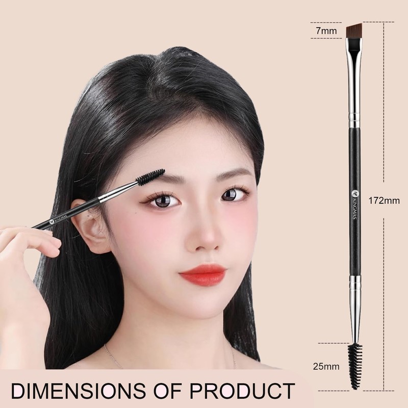 KINGMAS Eyebrow Brush Spoolie Professional Double-Ended Angled Eye Brow Brush