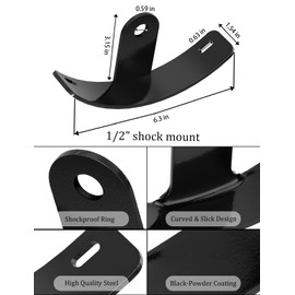 Rear Side License Plate Bracket, Side Mount License Plate Curved for Harley Davidson 1993-Up for Sportster 48 72, Iron 883 1200, Nightster & Roadster, 1/2" Shock Mount, Black