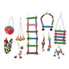 Bird Toy Set Colorful Boredom Relief Chewing Climbing Parrot Swing