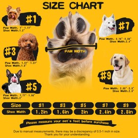 Dog Shoes for Small Medium Large Dogs, Waterproof Non-Slip Dog Snow Booties for Winter with Socks, Easy On & Off Pet Boots & Paw Protectors, Easy-Clean for Beach Outdoor Rain (Black L)