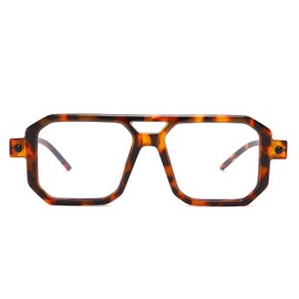 LJCZKA Square Blue Light Blocking Glasses for Women Men 70s Pilot Style Square Computer Glasses Anti Eye-Fatigue