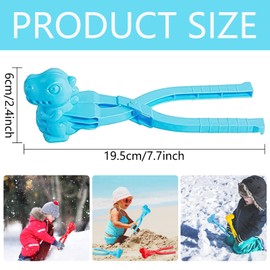 KOIROI Pack of 5 Snowball Shaper, Winter Snowball Maker, Sandball Snowball Clip, Various Shapes, Snow Sand Toy for Boys Girls Fun for Winter Snow Beach (A)