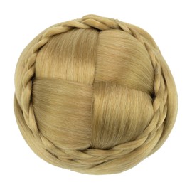 IMISSU Dancer Braided Chignon Hair Cover Donut Hairpieces Scrunchie Hair Bun Wig Updo on Wedding Party (M2 Ash Blonde)