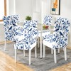 ANNA QUEEN Blue Floral Chair Covers for Dining Room Kitchen