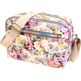 Plus Nao Plus Nao Women's Shoulder Bag, Canvas, Elegant, Floral Pattern, Mini, Smaller, Crossbody Bag, Bag, Storage for Small Items, beige