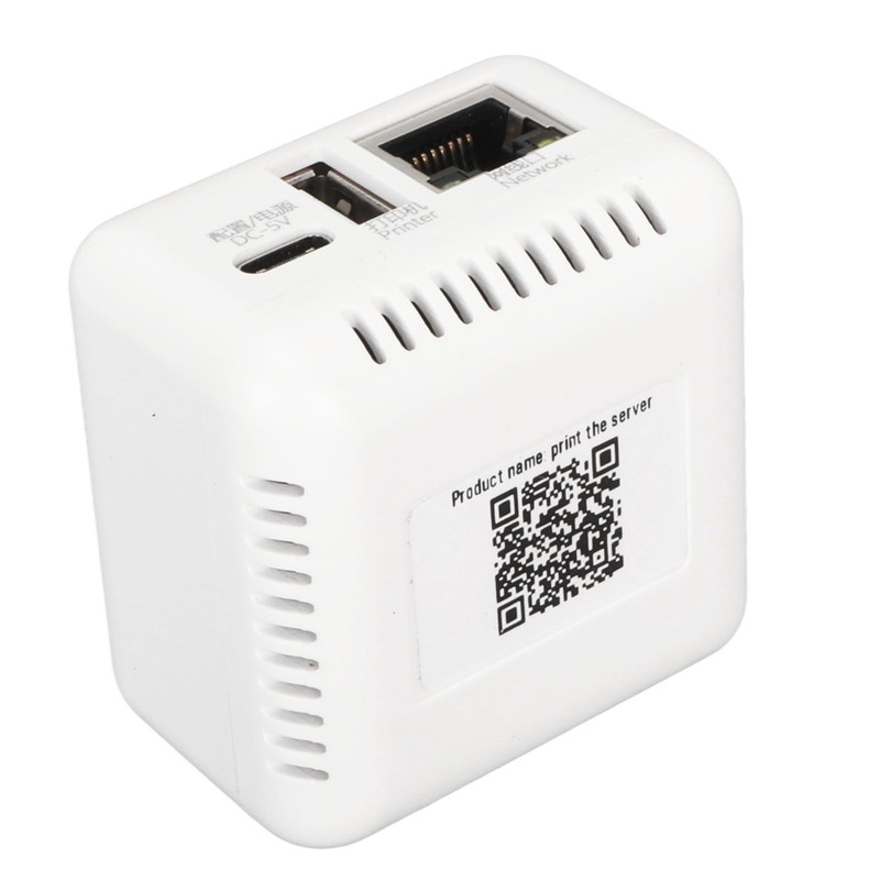 Rtuates LAN Print Share Server, Plug and Play Ligero 5V