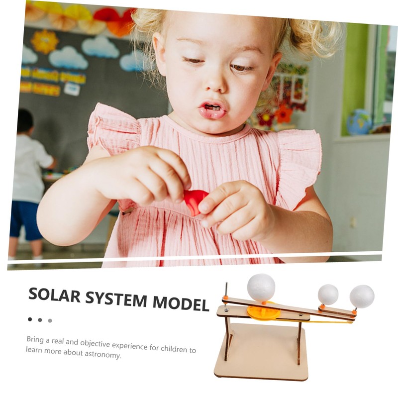CORHAD Wooden Solar System Model Sun Earth Moon for Boys