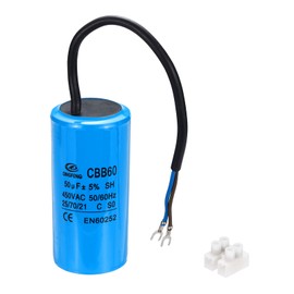 PATIKIL CBB60 50uF Running Capacitors, AC 450V 2 Wires 50/60Hz Cylinder 102x50mm for Air Compressor Motor, Washing Machines, Refrigerators Motor Start