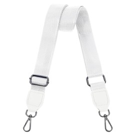 sourcing map Wide Shoulder Strap, 3.8cm Adjustable Purse Strap Replacement Crossbody Strap for Shoulder Bag Handbag, White, Black Square Mouth Buckle