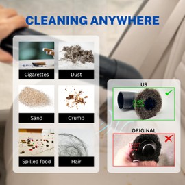 Round Dusting Brush Tool Attachment for Shop Vacs 2 1/2 Inch Wet/Dry Vacuum Hose: Perfect for Cleaning Furniture, Blinds, Car Interiors- 2.5'' Replacement Shop Vacuum Accessories (Horse Hair Brush)