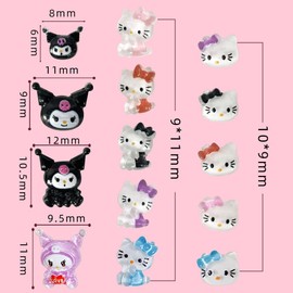 Gulenvailo 70個 かわいいネイルアートチャーム デコパーツ ネイルパーツ スライム ネイルチャーム 漫画の釘 かわいくファッション 3D 樹脂チャーム ハンドメイド ファッション各種キット ネイルデザイン用品 DIYクラフトアクセサリー