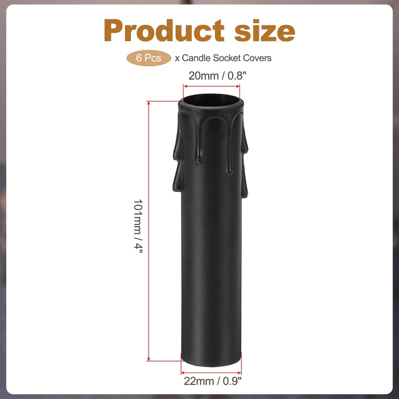 PATIKIL 4 Inch Tall Candle Covers Sleeves, 6Pcs Plastic E12