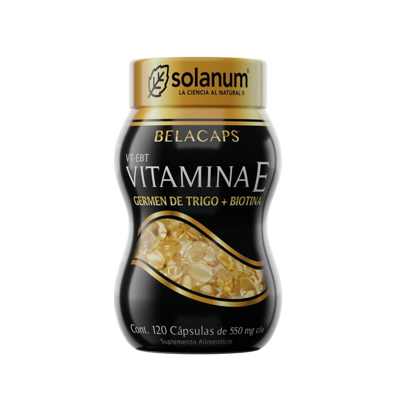 Biotina Con Vitamina E 120 Cápsulas De 550 Mg Solanum.