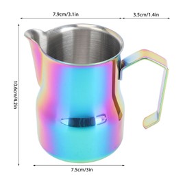 Milk Frother Cup 350ml 304 Stainless Steel Pointed Mouth Foaming Cup Milk Coffee Frothing Pitcher Colorful