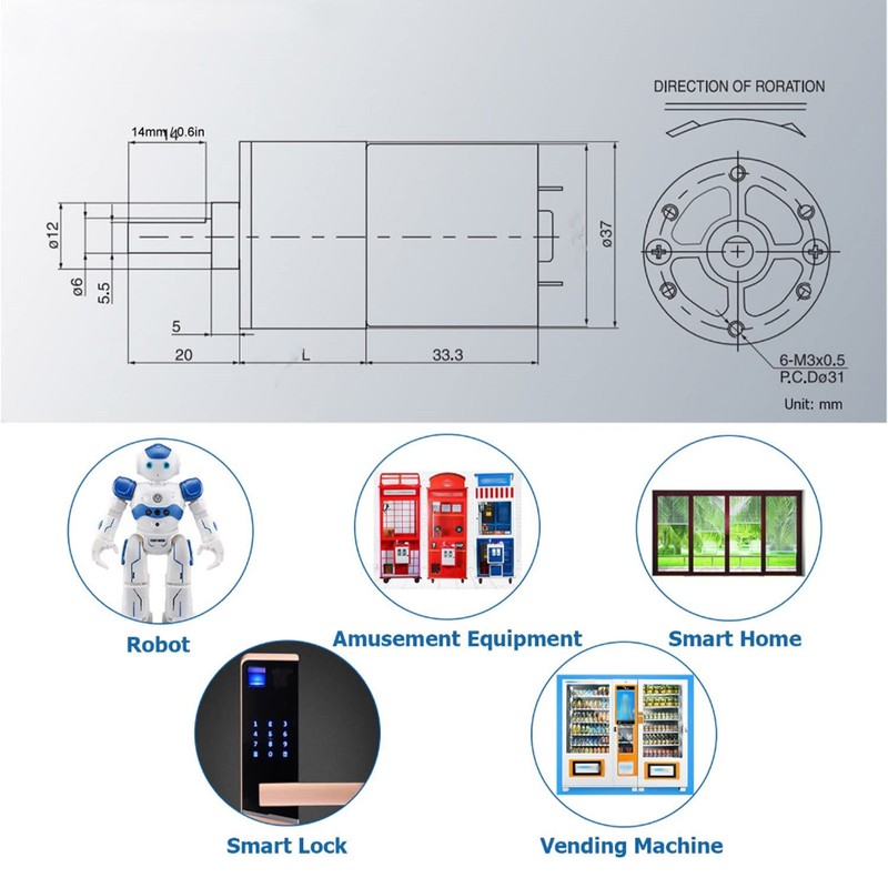 Gear Motor Micro Reduction Central Output Shaft Mechanical Parts Replacement