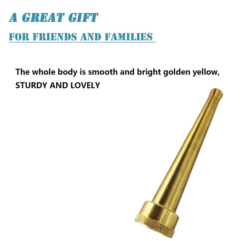 KOMANDE 6 Inch Brass Garden Water Hose Nozzle Jet, 3/4