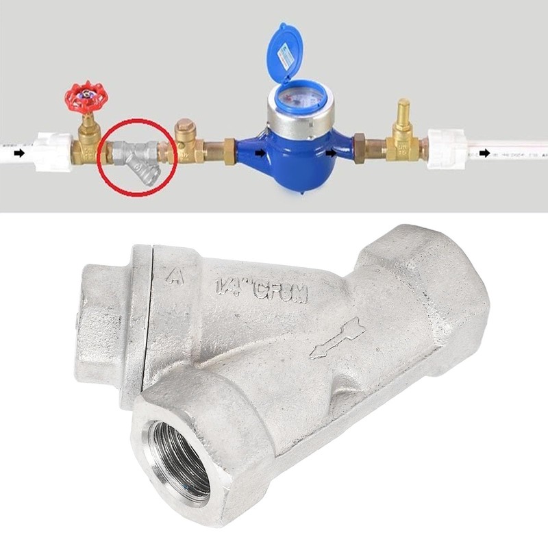 Y-Type Water Strainer, 1/4 Inch DN8 Y-Strainer, Stainless Steel Y-Strainer,