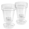 Teraplast transparent Porto flowerpot with internal support and Plato saucer