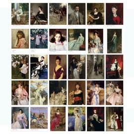 HOSTEESSCHOICE Vintage Art Postcards set of 30 Post card of American Artist John Singer Sargent variety pack Famous Painting Scenery,4 x 6 Inches