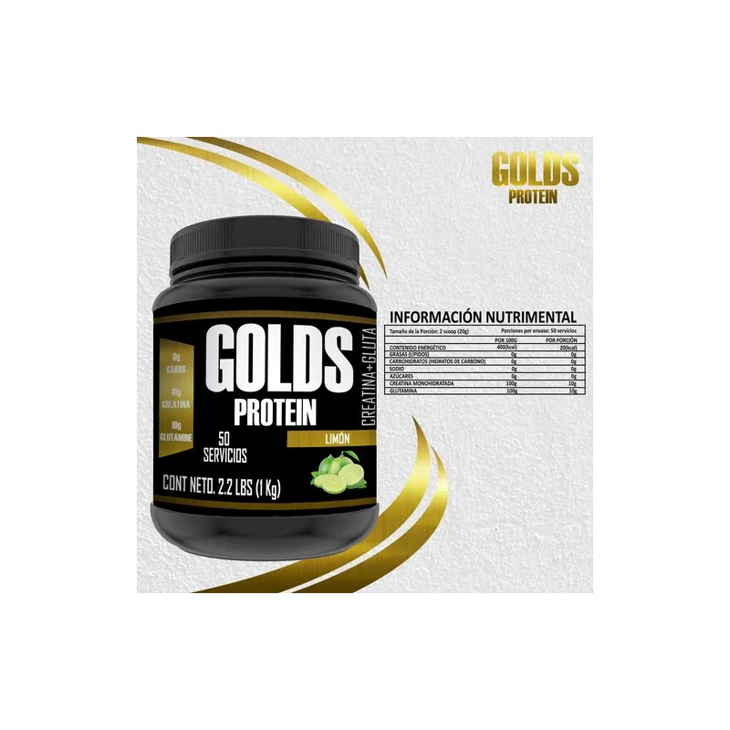 Creatina + Glutamina Suplemento Golds Protein 50serv En Polv