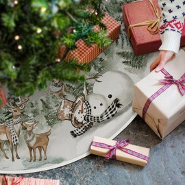 Artoid Mode Snowflakes Trees Snowman Reindeer Christmas 48 Inches / 122 cm Christmas Tree Skirt Xmas Christmas Tree Skirt for Holiday Party Decoration