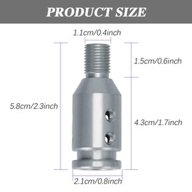 Lecctso Shift Knob Adapter, Gear Shift Adapter, Aluminum Alloy M12x1.25 Automatic Shifter Adapter with Plastic Hose, Car Accessories Interior Compatible with Non-Threaded Gear Shifters