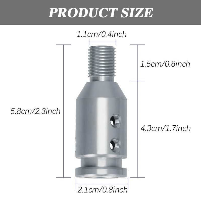 Lecctso Shift Knob Adapter, Gear Shift Adapter, Aluminum Alloy M12x1.25