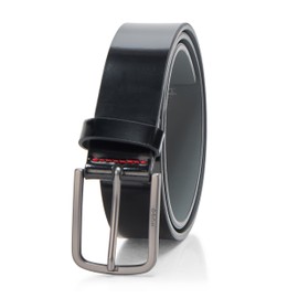 HUGO, Gurth Smooth Leather Belt, black gloss, 40