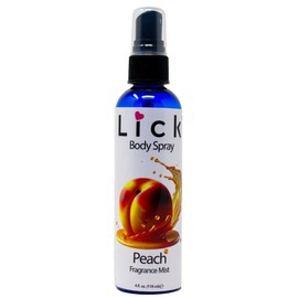 LICK Peach Body Spray for Women - Flavorful Sensual Fragrance Mist Collection with Delectable Taste for Intimate Moments, 12 Delicious Scents, Vegan Formula, 4 fl oz (117mL)