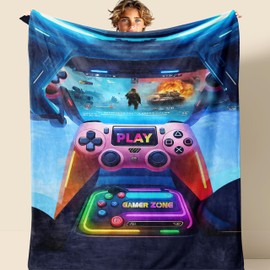 jvycjlu Game Controller Space Capsule Throw Blanket, Boys Girls Game Blankets, Game Blanket for Boys Gifts for The Ultimat Gamer for Kids Teens Son Husbands Men Boyfriends Sofa Bedroom 40 X 50
