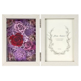 Nanorokan Preserved Flower Photo Frame, Photo Frame, Retirement Gift, Flower, Wedding, Flower, Present, Flower, Rose, Birthday, Photo Stand, Vertical (Purple)