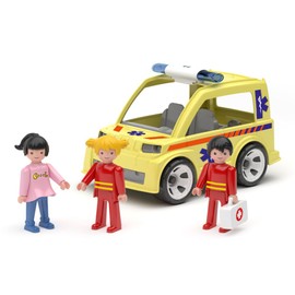 MultiGO Trio Rescue - Sandpit Toy for Children from 3 Years - Figures Paramedic with an Ambulance - Sand Toy for Outdoor Games - Car for the Garden